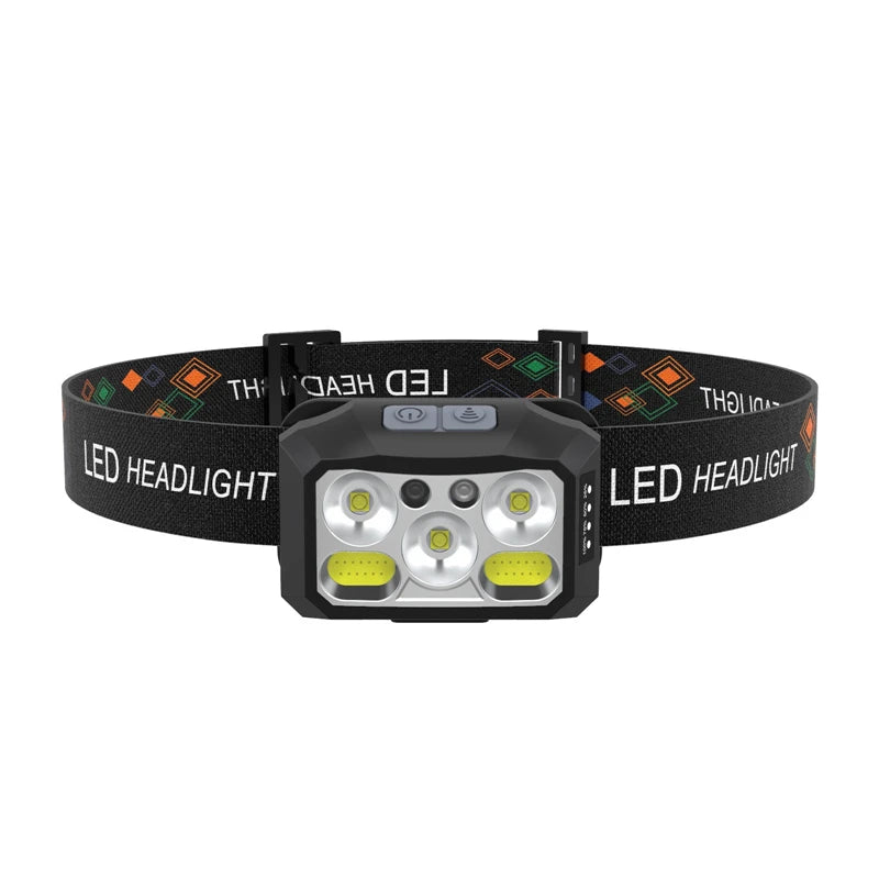 LED Headlight Strong Light Sensing Fishing Light USB Type-C Charging Mounted Outdoor Night Running Lamp Multi Functional 6-Speed Oasis Select 1 China Mainland