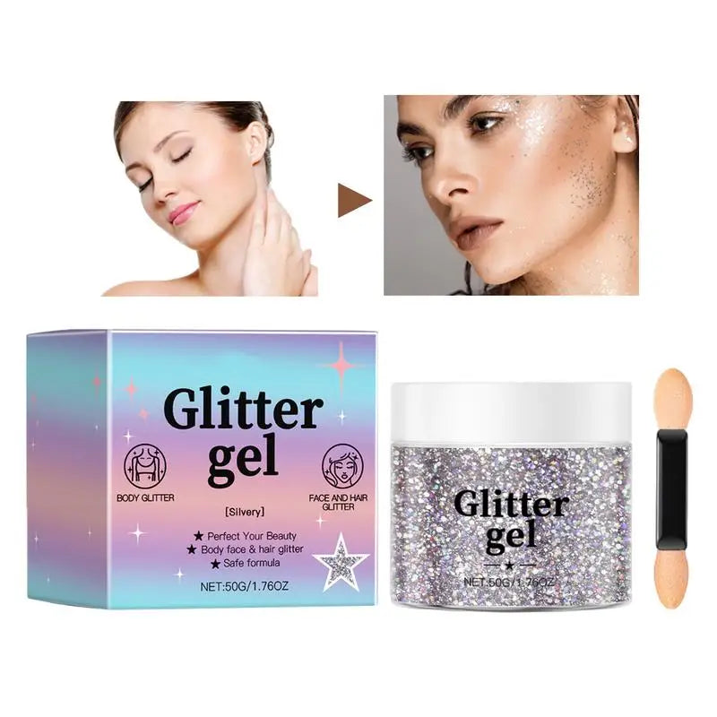 Eye Glitter Nail Hair Body Face Gel Natural Glitter Makeup Eye Glitter Face Body Lip Glitter Eyeshadow Polarizing Stage Makeup Oasis Select