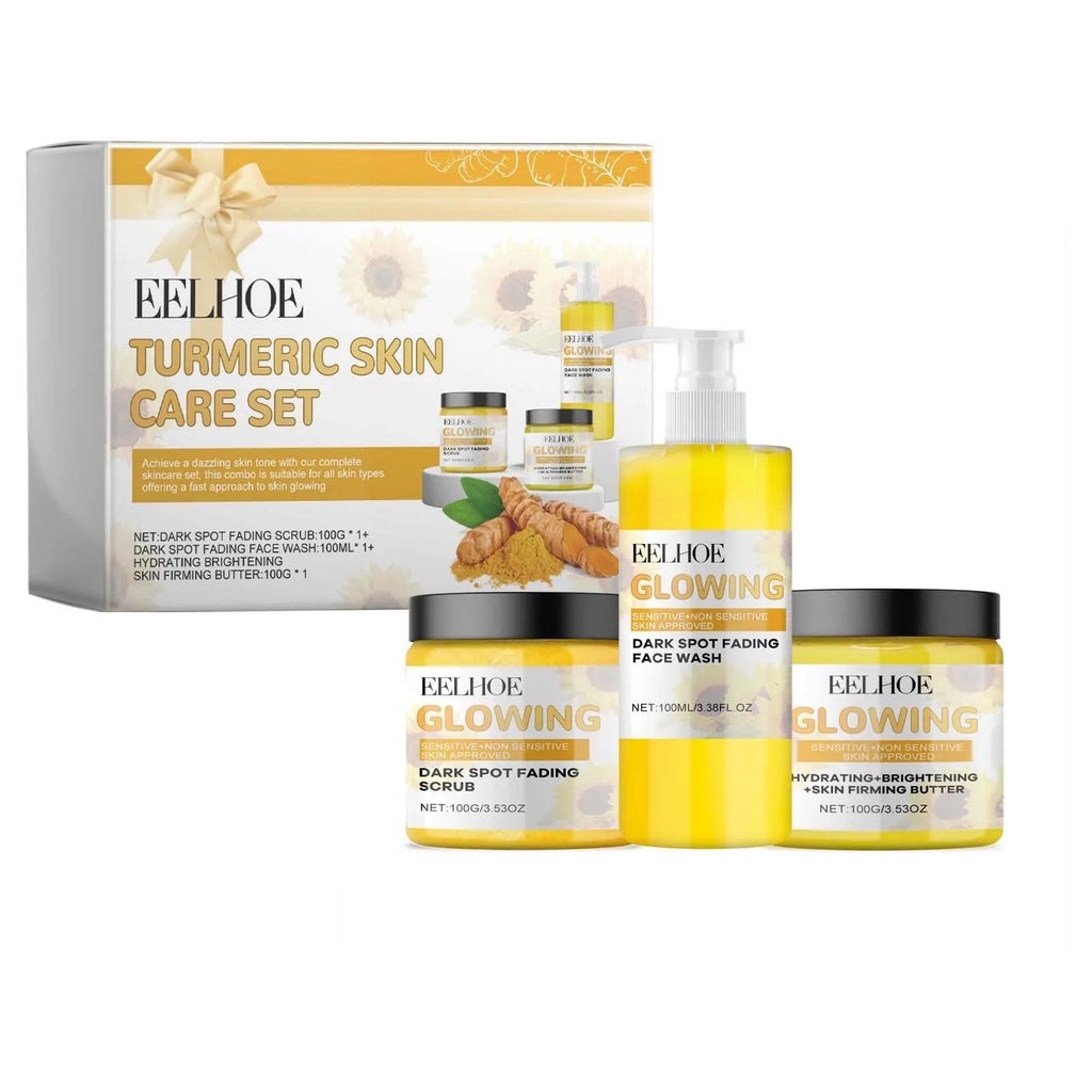 Turmeric Face Skin Care Set Temeric Cream Cleaning Face Wash Oil Control Nourishing Skin Exfolianting Cream Face Purifying Cream Oasis Select
