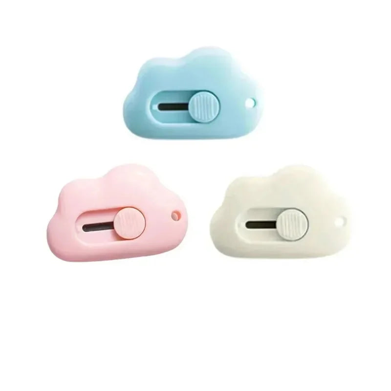 Cute Rabbit Cloud Color Mini Portable Practical Knife Paper Cutting Machine Paper Cutting Machine Razor Blade Office Stationery Oasis Select 3pcs mixed