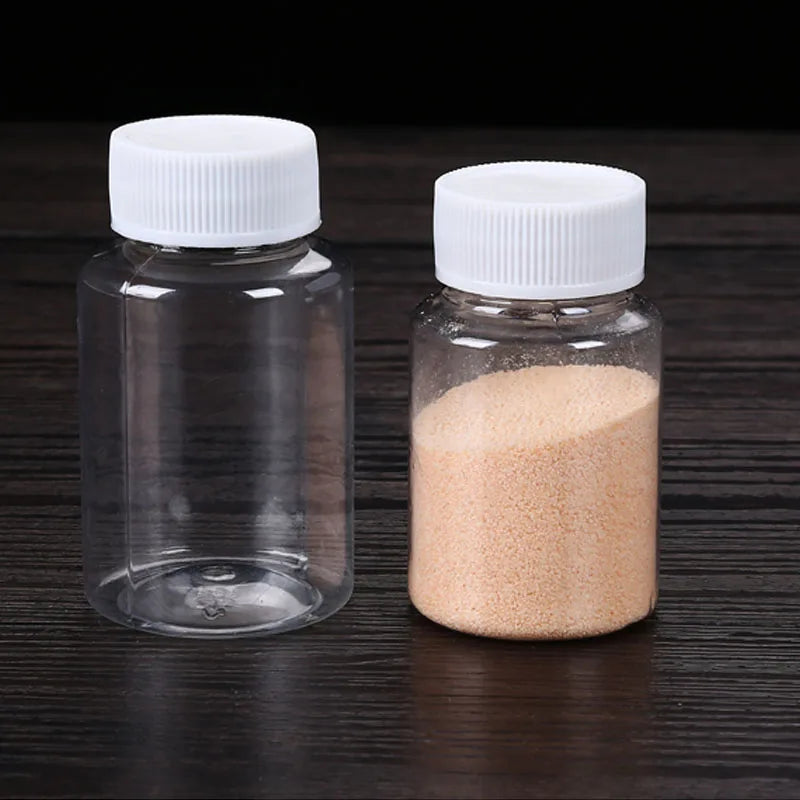 15ml/20ml/30ml/100ml Plastic PET Clear Empty Seal Bottles Solid Powder Medicine Pill Vial Container Reagent Packing Bottle Oasis Select