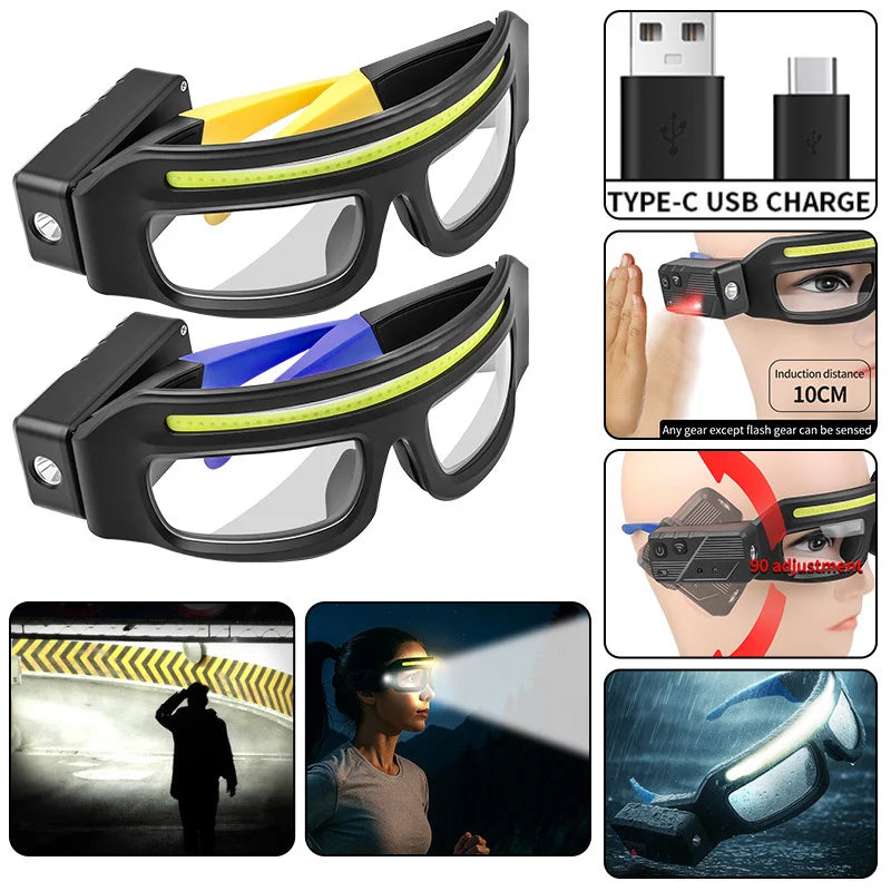 SHINEKNOT Glasses LED Headlamp | Type-C Rechargeable Bike Light