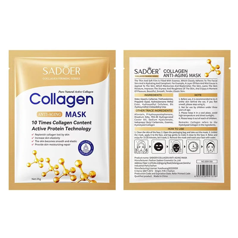LGRAMER Collagen Sheet Masks – Firming & Brightening 10-Pack