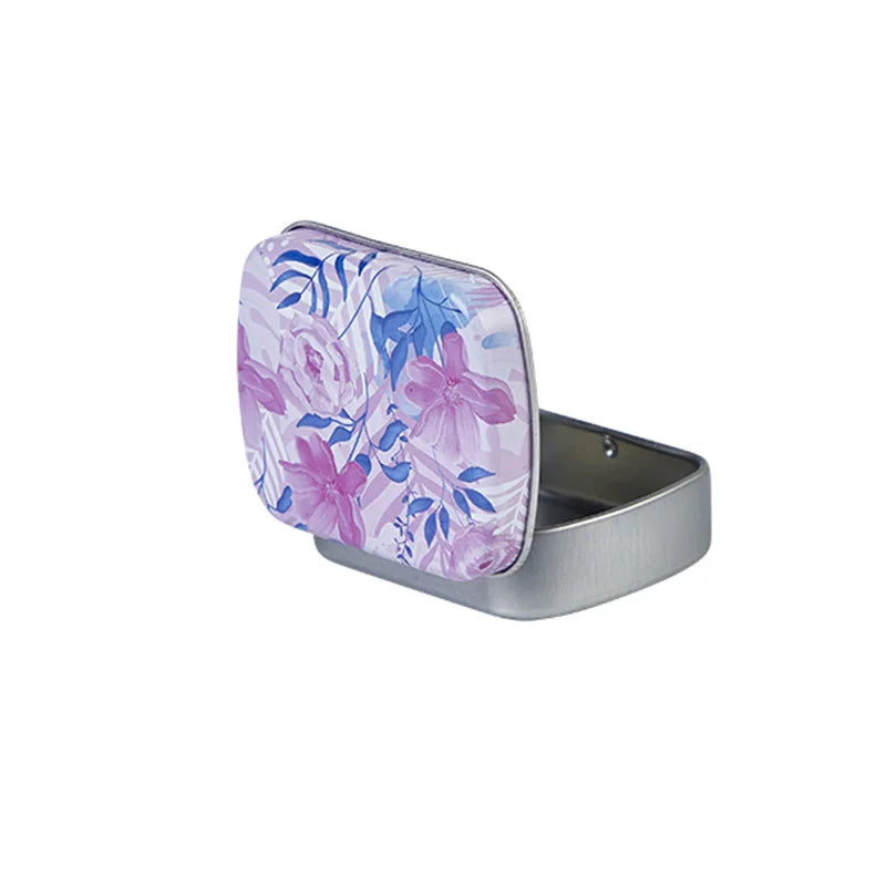 Mini Hinged Metal Tin Box – Flip Lid Storage Case 60x45mm