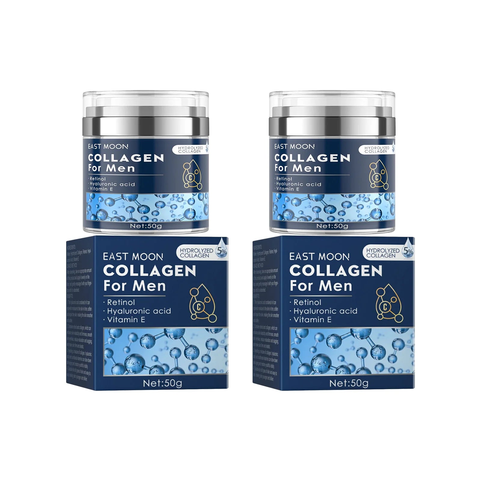 Retinol Face Cream for Men Face Firming Lifting Neck Fade Fine Lines Anti Puffiness Moisturizing Nourishing Facial Skin Product Oasis Select 2 X 50g boxed