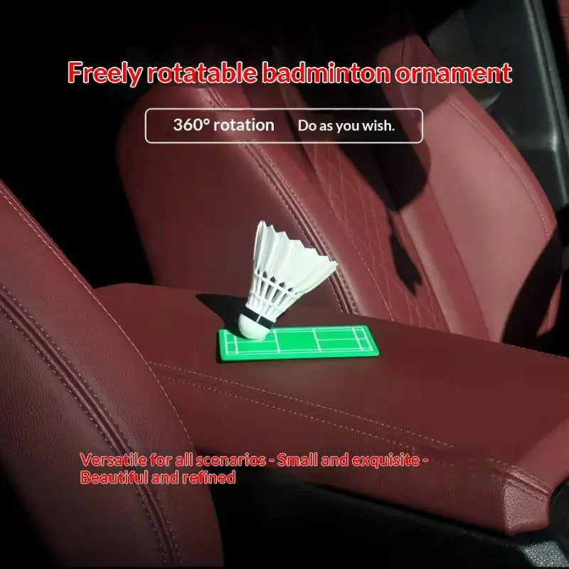 Creative Fun Rotating Badminton Car Ornament Shaking Shuttlecock Dashboard Decor For Car Decoration And Badminton Enthusiasts Oasis Select