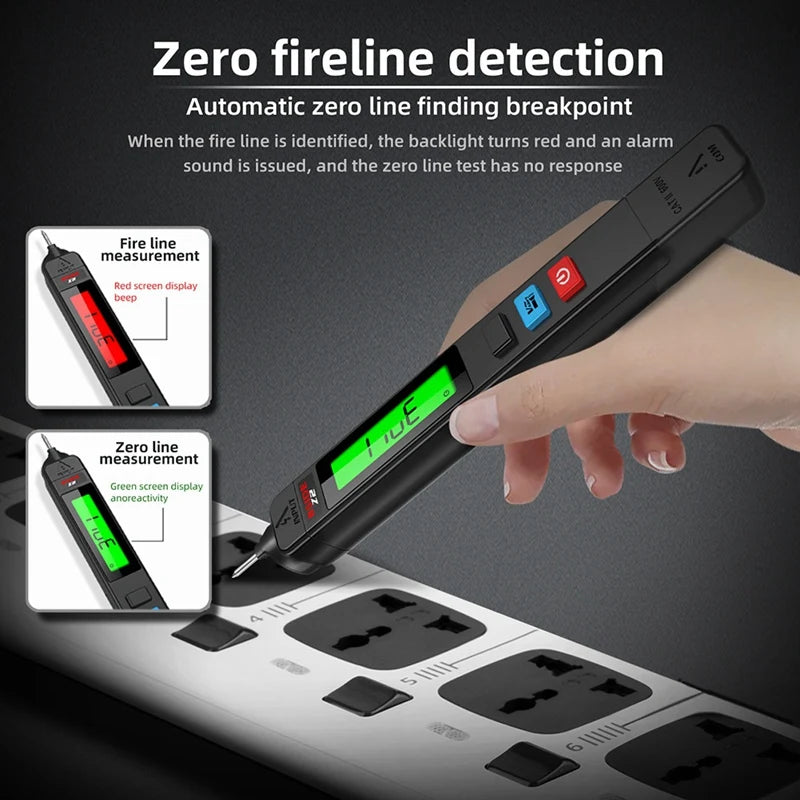 WISH BSIDE Z2 AC Voltage Tester Leakage Detector Creepage Electric Pen Non-Contact Circuit Continuity 0-300V Black Oasis Select