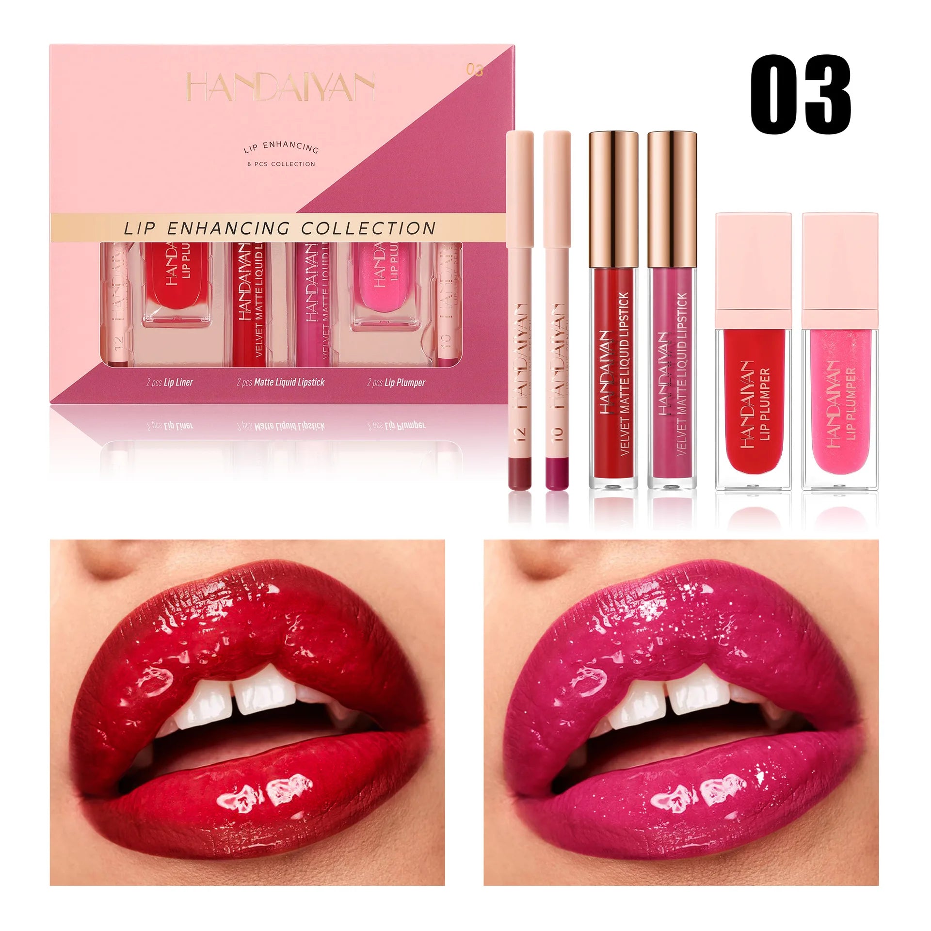 Matte Liquid Lipstick 6Pcs Set Waterproof Long Lasting Lip Plumper Hydrated Non Fade Makeup Gift Collection Oasis Select 03