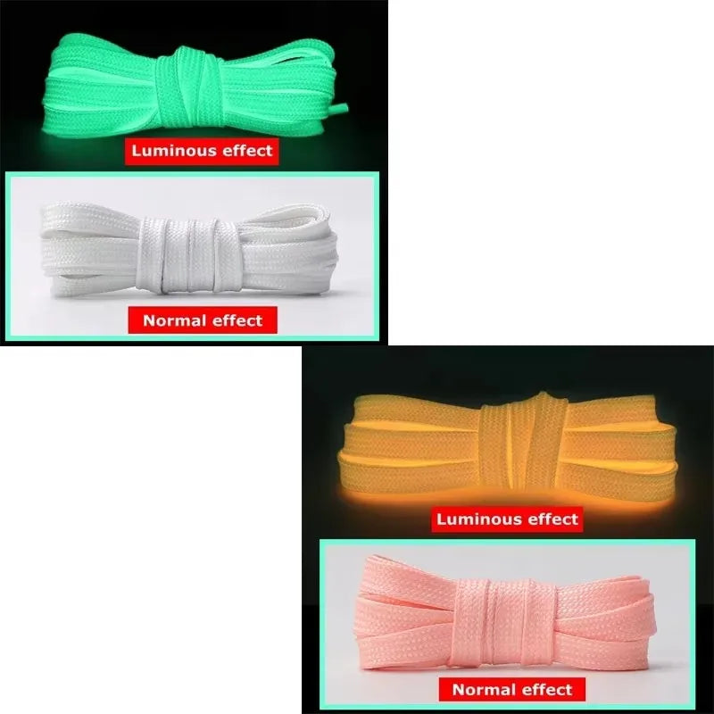 1/2pcs Luminous Shoe Laces Bold High Quality Fluorescent Shoelaces Glow In The Dark Night Round Shoelace Sneaker Laces Shoes Oasis Select 2pcs mix 2