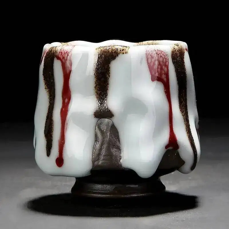 Japanese Coarse Ceramic Coffee Cup Handmade Tea Cup Kungfu Tea Cup Household Water Cup Oasis Select Moon White Zen Cup 1