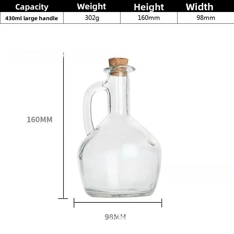 Glass Oil Pot European Style with Handle Oil Bottle Seasoning Bottle Household Kitchen Storage Supplies Oasis Select E-450ml