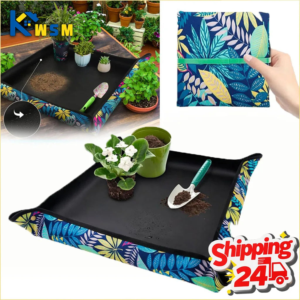 Reusable Foldable Waterproof Gardening Mat – Plant Transplant Tray