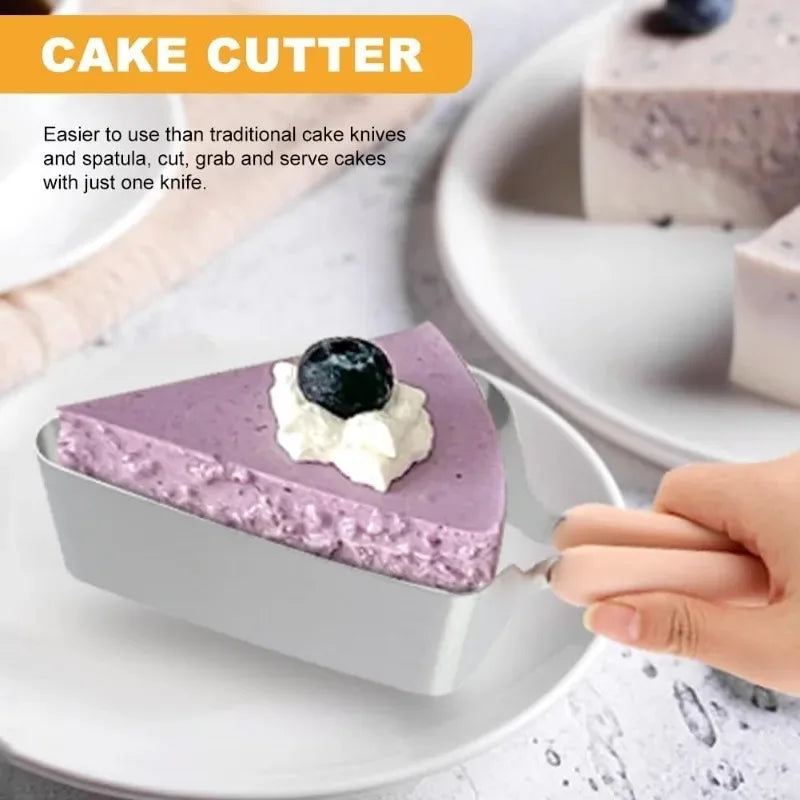 Fudge Dessert Slicing Processing Kitchen Tools Birthday Cake Slicer Cutter Triangular Stainless Steel Cutter Dessert Shop Cutter Oasis Select