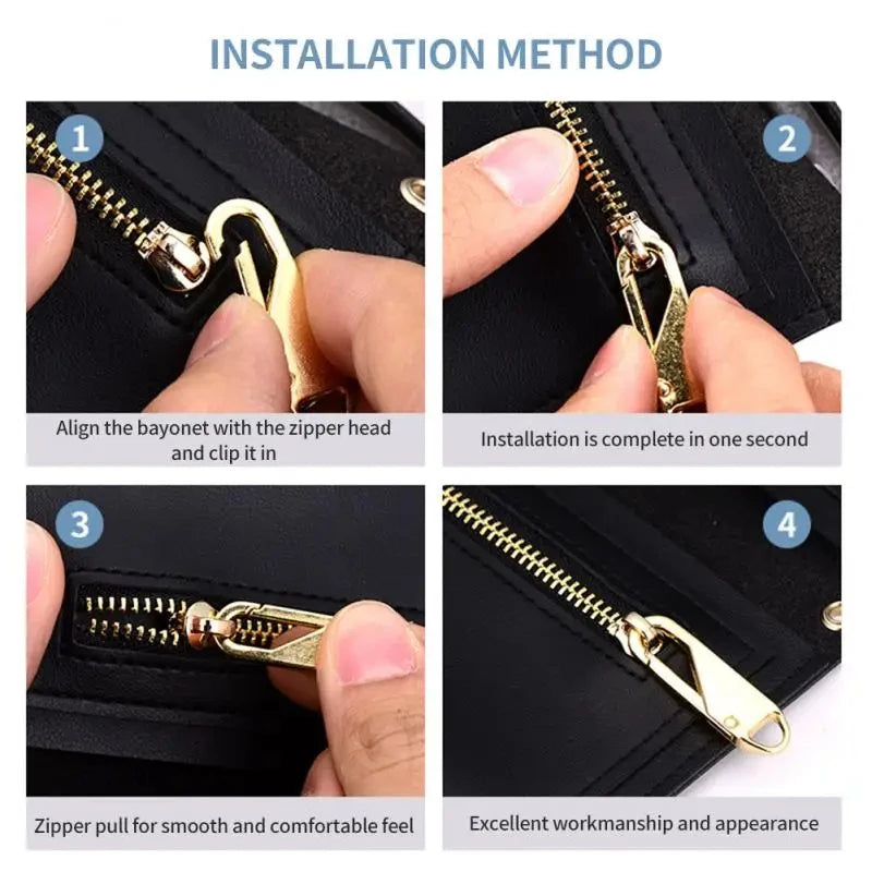 5/10/15/20pcs Universal Replacement Zipper Slider Metal Alloy Removal Zipper Puller Luggage Bag Zip Head DIY Craft Sewing Tool Oasis Select