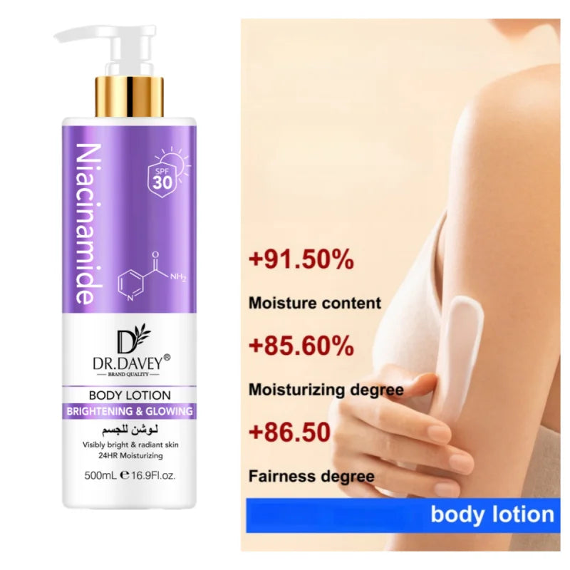 DR.DAVEY 500ml Niacinamide Body Lotion – Hydrating & Lightweight