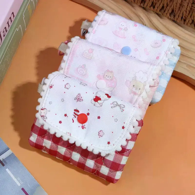 Cute Sweet Plaid Coin Bag Cartoon Versatile Money Change Pouch Earphone Storage Bag Small Wallet For Women Gifts Oasis Select