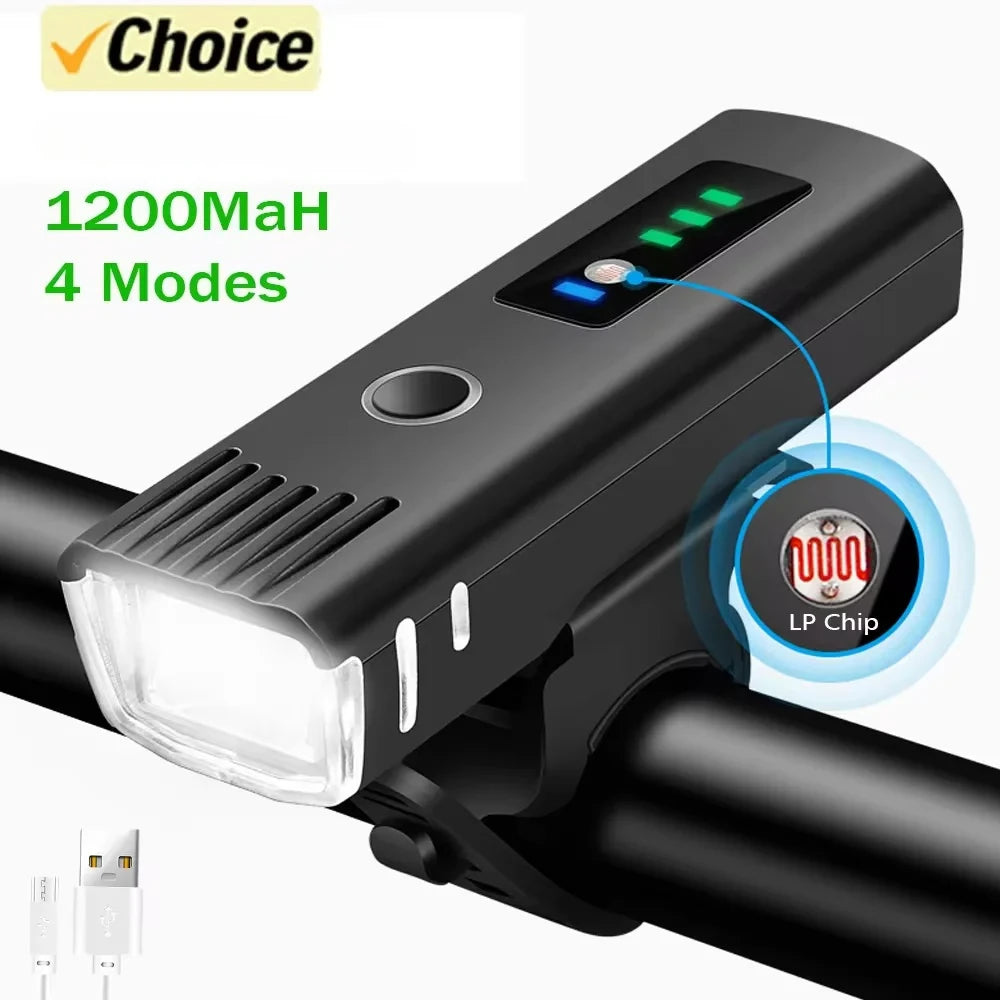 USB Rechargeable Bike Light Set 1000LM Super Bright LED Front Light with Intelligent Sensor Rear Taillight Waterproof Safety Kit Oasis Select Bike light A 1PC