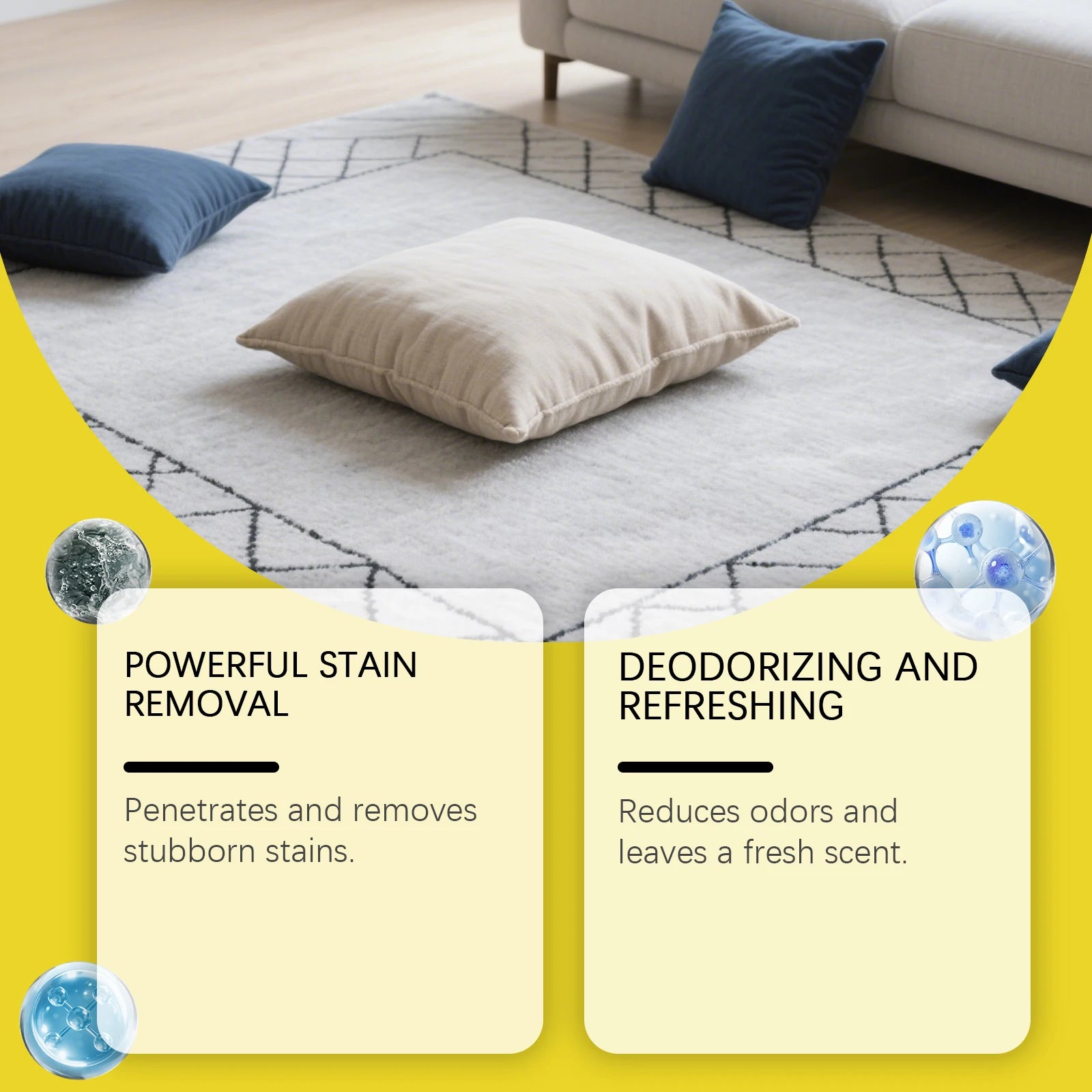 Carpet Cleaner for Fibers Eliminate Stubborn Stains Deodorization Odor Remover Effective Carpet Bubble Cleaner Foam for Fabric Oasis Select