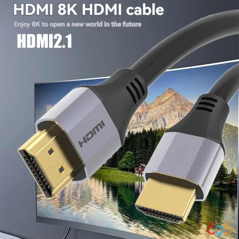 HDMI-Compatible 2.1 Cable 8K@60Hz 4K@120Hz 48Gbps Ultra High Speed HDR for Laptop Projector PS4 PS5 HDTV Cord 0.2m 1m 0.5m Oasis Select