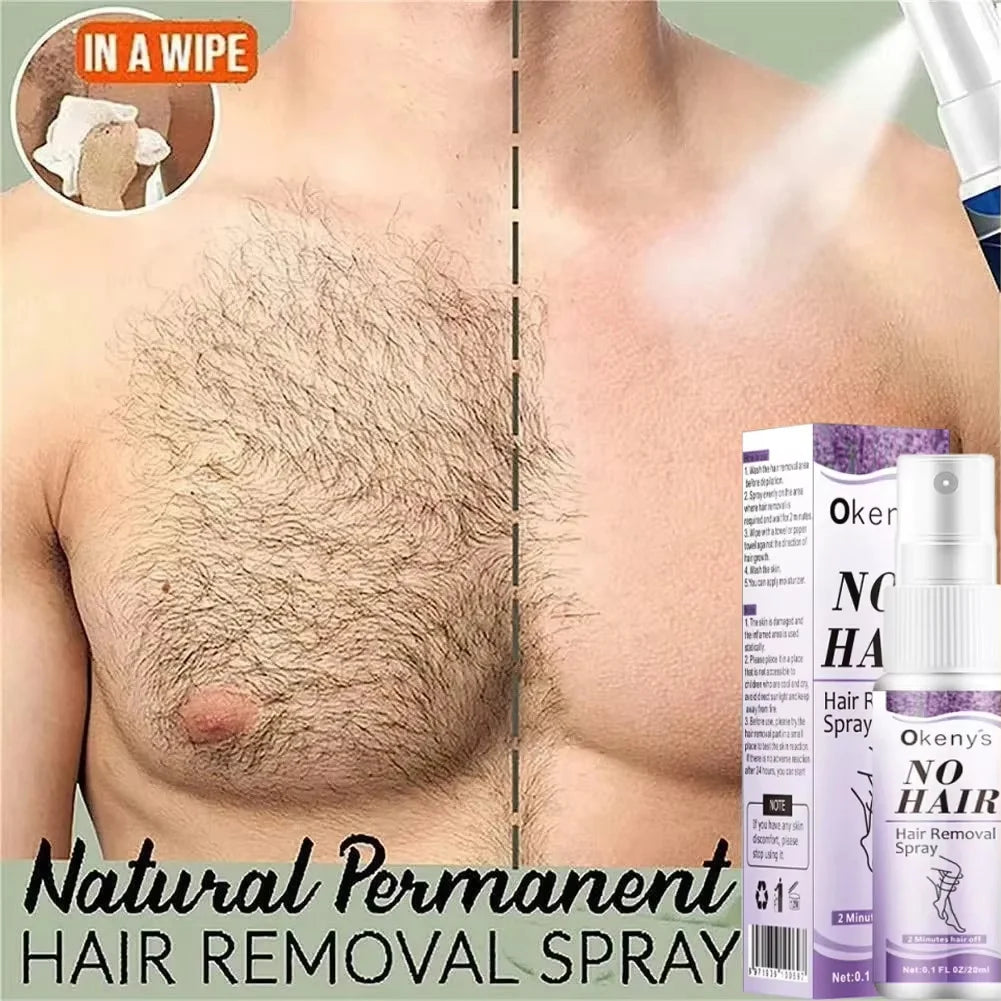 2 Minutes Painless Fast Hair Removal Spray Hair Growth Inhibitor Arm Armpit Leg Permanent Depilatory for Men Women Repair Care Oasis Select