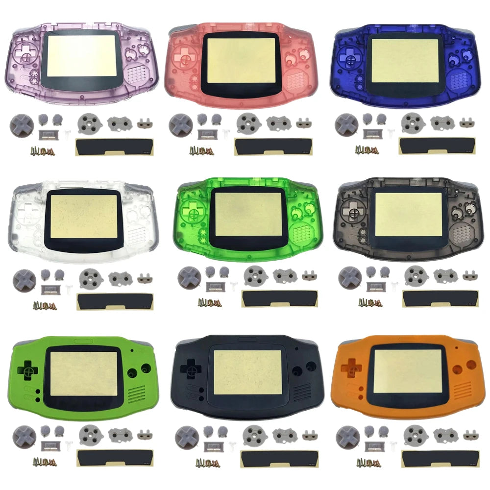 Full Housing Shell Replacement for Game Boy Advance GBA Clear Transparent Custom Case Cover Buttons Screws Full Set DIY Repair Oasis Select