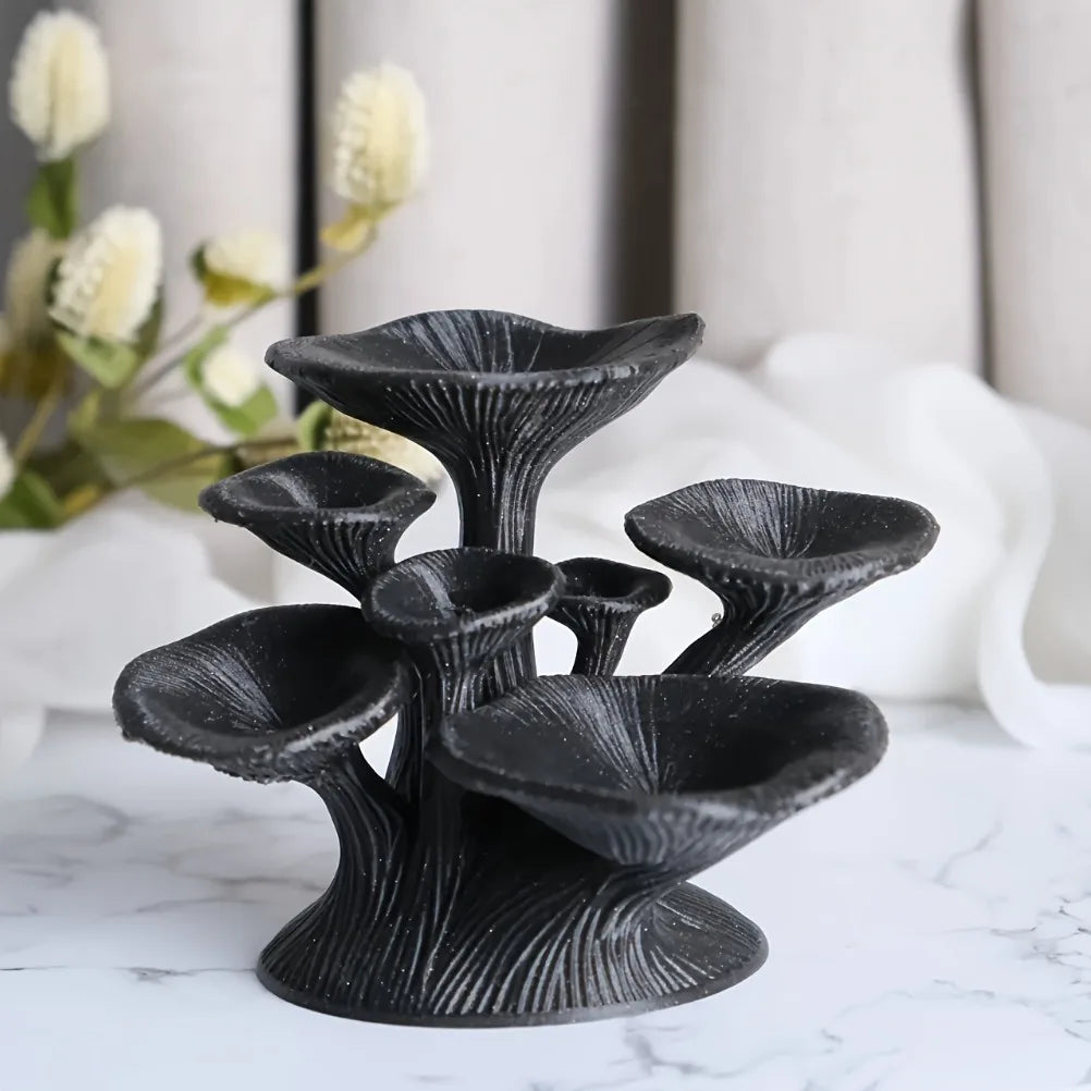 3D Mushroom-Shaped Jewelry Display Stand Necklaces Bracelets Earrings Tray Black Plastic Tabletop Decorative Accessory Tray Oasis Select