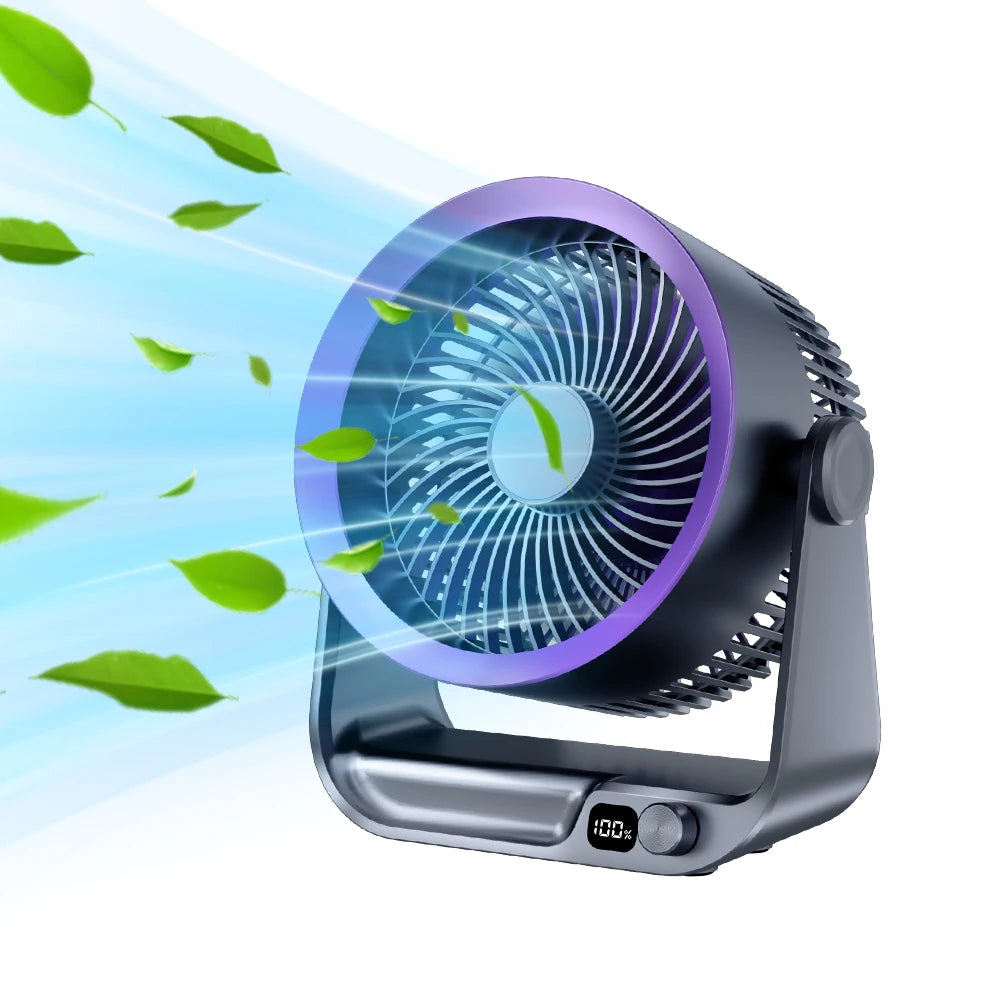 Air Circulation Desktop Fan – 5W USB, 4000mAh Battery