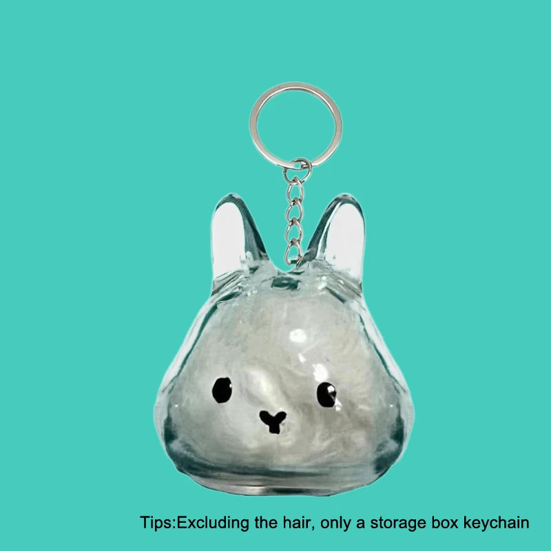 Rabbit Hair Storage Box Pendant Keychain Pet Hair Keepsake Box Pet Memorial Collection Box Bag Pendant DIY Decoration Gift Oasis Select A4