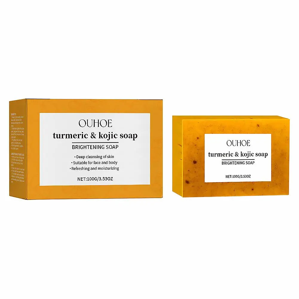 100g Turmeric Soap, Lemon Kojic Acid Soap, Shower And Facial Soap Body Care Face Cleanser Turmeric Soap Body and Face Cleaning Oasis Select 1pc