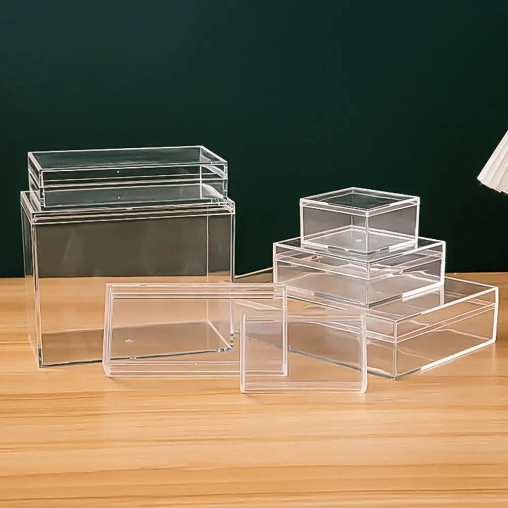 Thickened Acrylic Storage Box Rectangular Transparent Box Multisize Food Candy Storage Container Protection Showcase Packing Box Oasis Select
