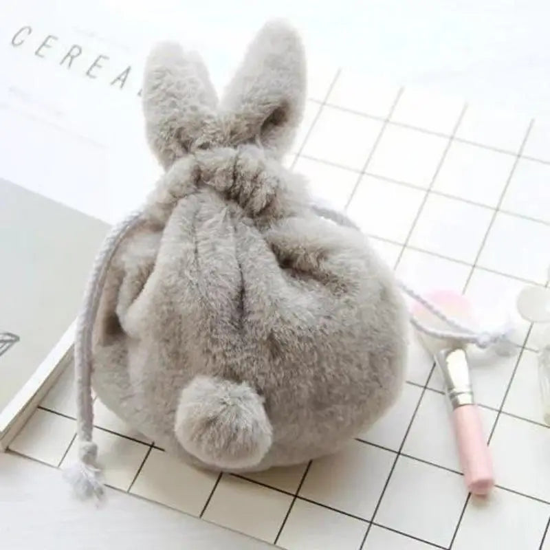 Bunny Ear Drawstring Bag Storage Pouch Portable Cute Cosmetic Organizer For Travel Home Supplies Oasis Select A1