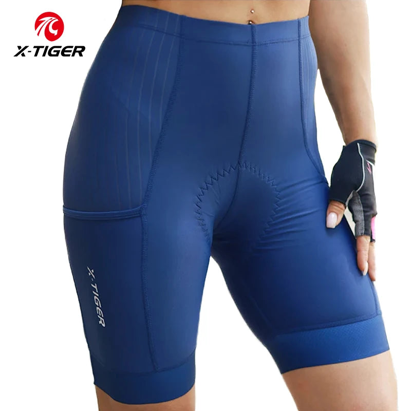 X-Tiger Cycling Shorts Bike Tights Pro Bicycle Shorts Breathable Lycra Sports Women MTB Road Biking Shorts 7 Hours Riding Oasis Select