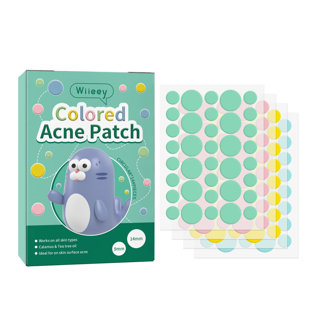 Wiieey Star Acne Patches – Colorful Pimple Stickers 144–288pc Acne Pimple Patch Oasis Select Circle 144pcs