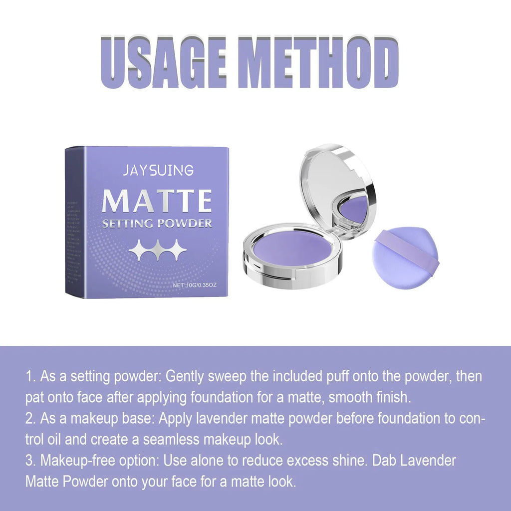Jaysuing Lavender Matte Setting Powder – Oil Control 10g