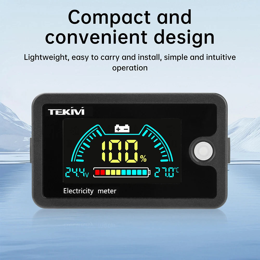 DC 8-100V LCD Digital Voltmeter Ternary/Lithium Iron Phosphate/Lead Acid Battery Capacity Indicator With Temperature Alarm Oasis Select