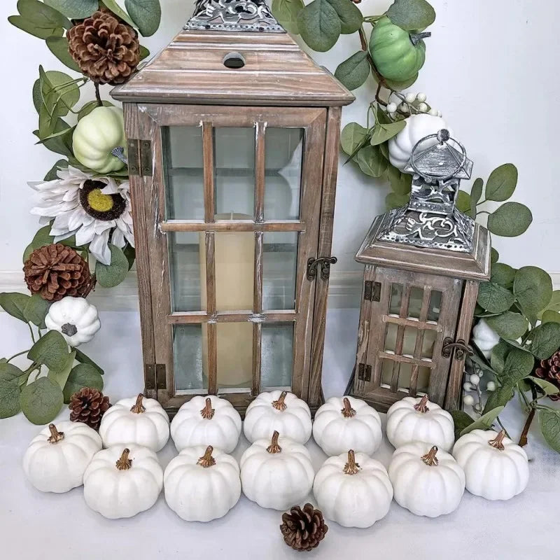 12/24/48Pcs Mini Artificial Pumpkin Happy DIY Halloween Fake Simulation Vegetabl Decoration for Home Halloween Props Crafts Oasis Select