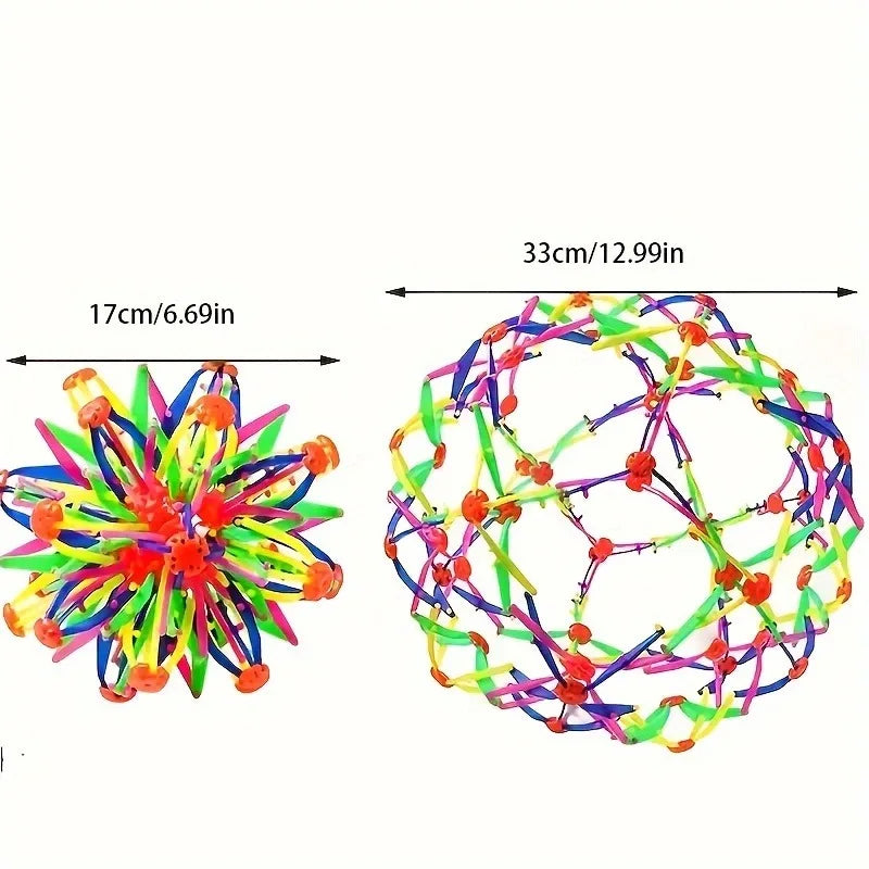 Colorful Expandable Stress Ball Rainbow Sensory Fidget Ball for Kiids Outdoor sports toys Durable Plastic Magic Balls Toys Oasis Select 17cm