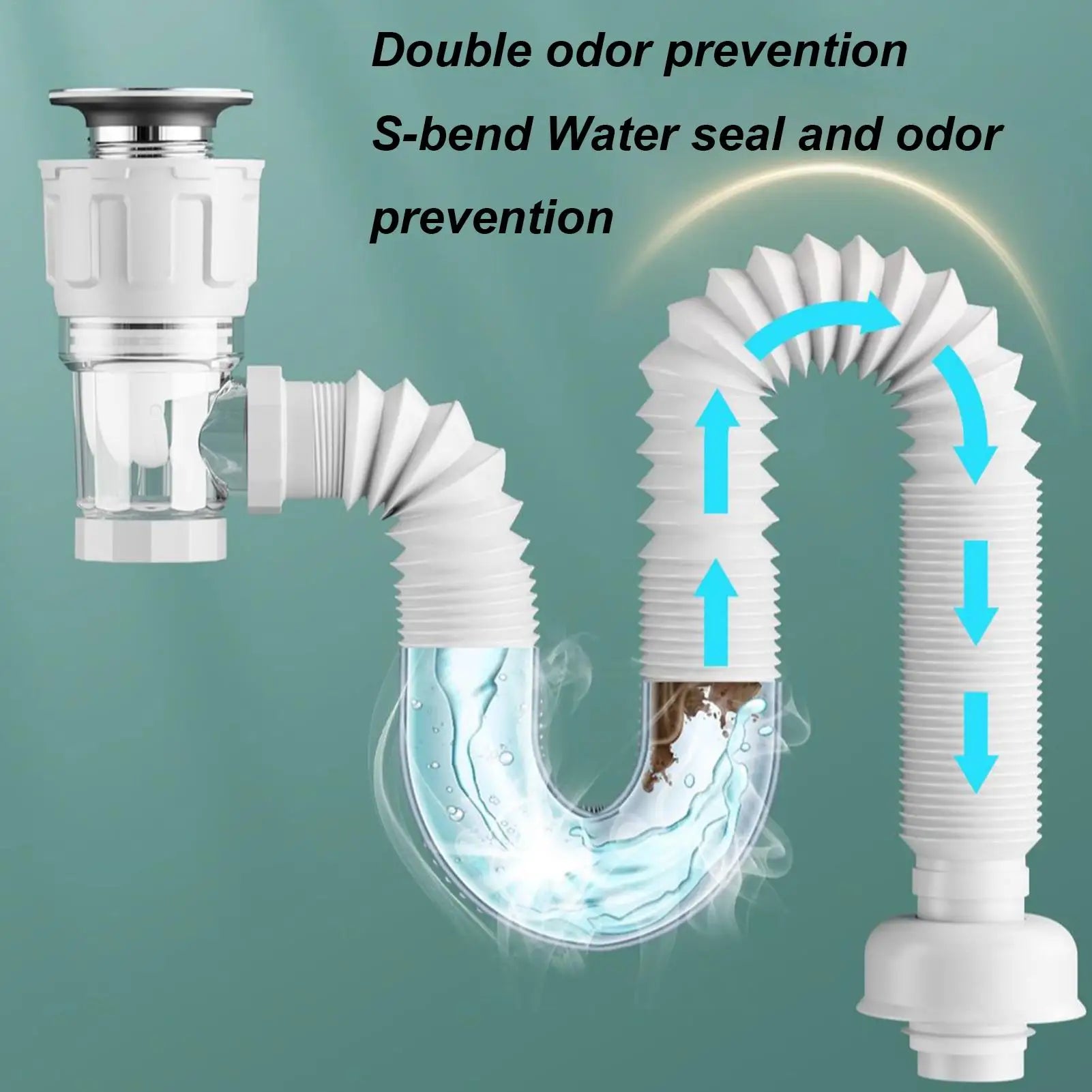 Universal Flexible Sink Drain Pipe Set Retractable Deodorant Drainage Tube Basin Installation For Kitchen Bathroom Accessories Oasis Select