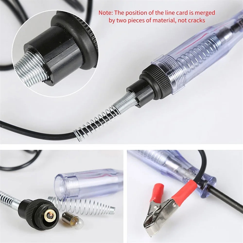 6V 12V 24V DC Car Truck Voltage Circuit Tester Car Volt Meter Long Probe Pen Light Bulb Automobile Maintenance Repair Tools Oasis Select