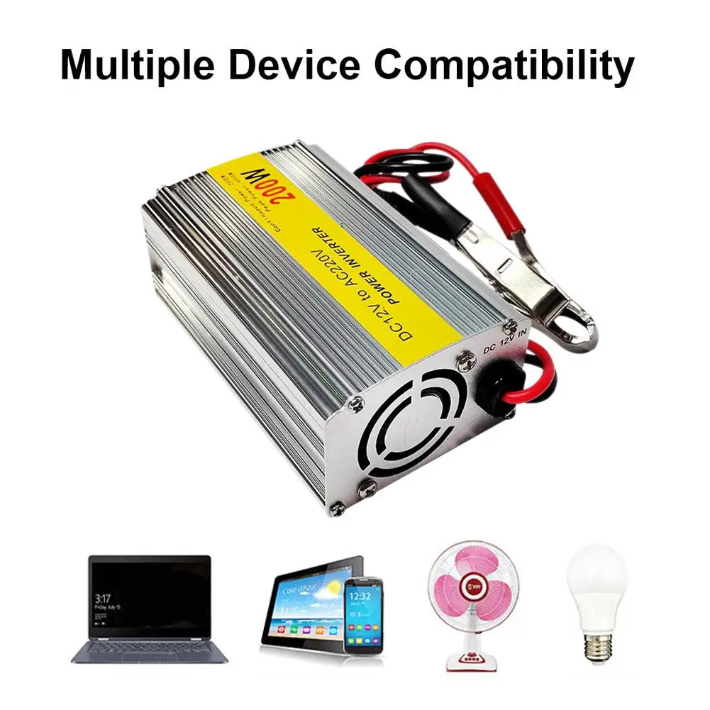 200W Car Power Inverter 12V to 220V AC with USB Port Car Power Inverter Oasis Select