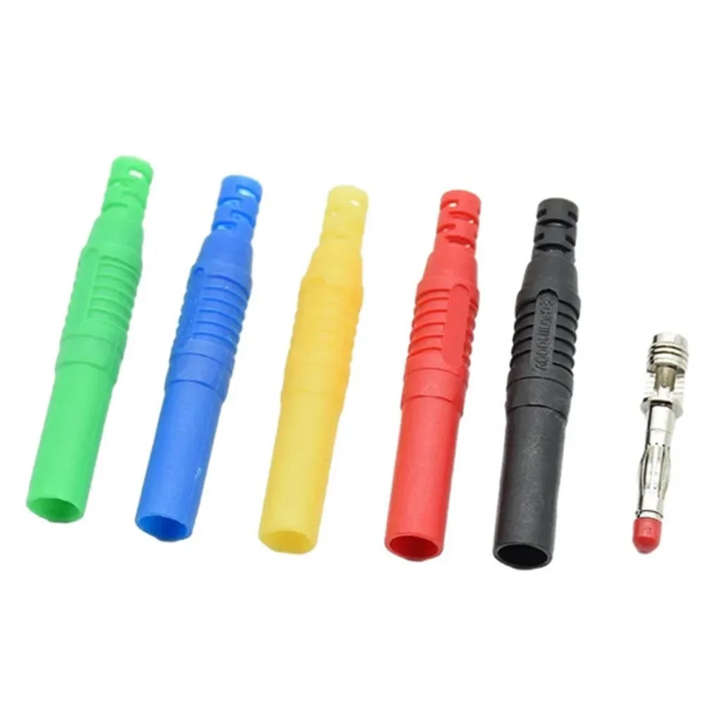 5pcs Straight 4mm Plug Banana Plug Stackable Connector Banana Socket Black Red Banana Jack For Instrumentation Oasis Select
