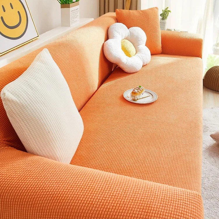 Elastic Sofa Cover All-inclusive Nordic Style Summer Simple Anti-cat Scratch Sofa Dust-proof Cover Couch Covers for Sofas Oasis Select 4 people 235-300CM orange