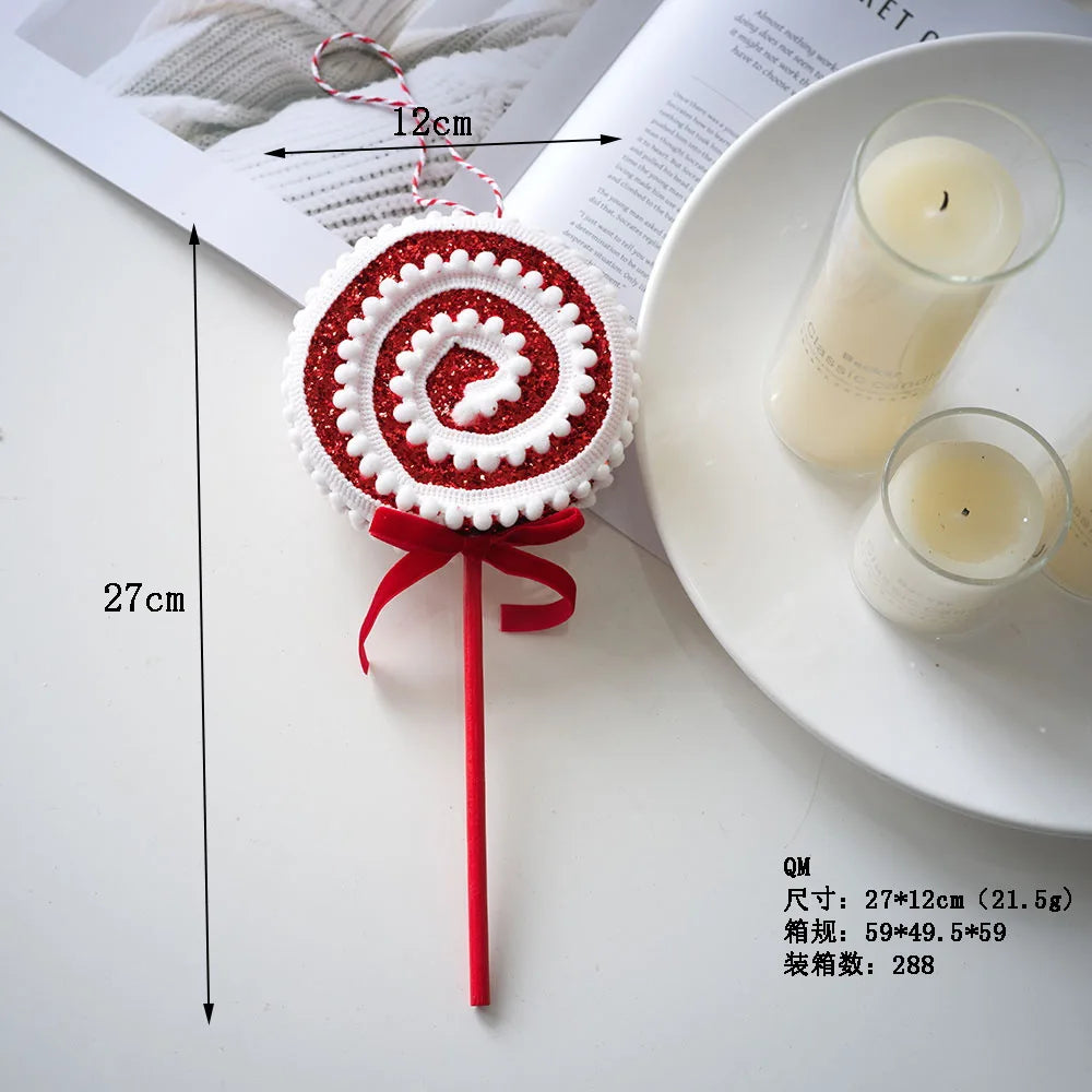 Christmas Tree Ornaments Red and White Walking Sticks Candies Christmas Ball Decorations Scene Arrangement Christmas Decor Oasis Select Candy bars S