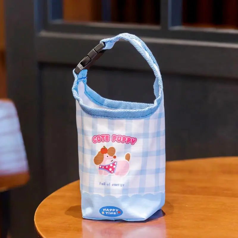 Cartoon Water Bottle Carrier Bag Adjustable Buckle Baby Stroller Bottle Cup Holder Universal Daily Use School Outdoor Trips Oasis Select A2