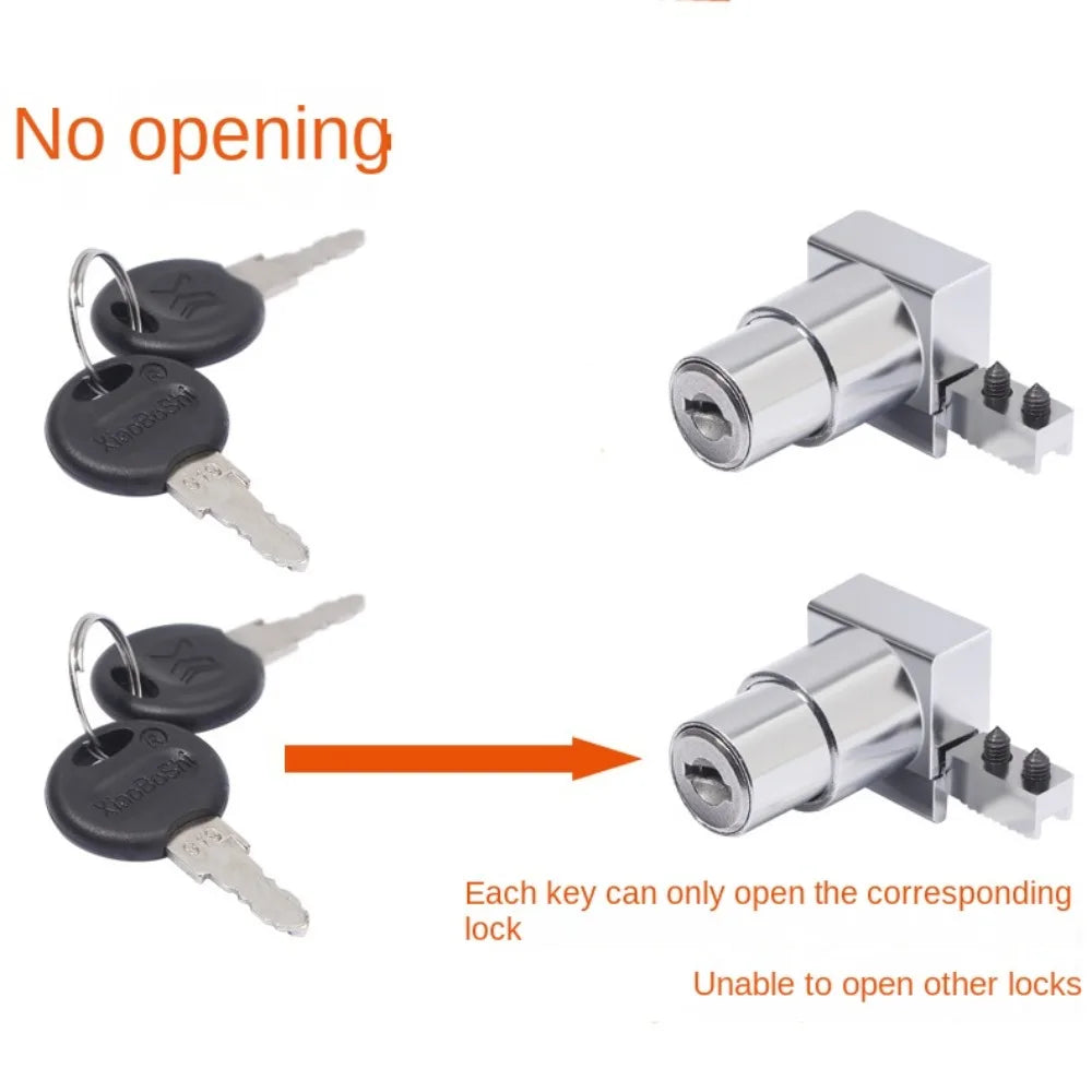 Zinc Alloy Sliding Glass Door Lock – No Drill Cabinet Security