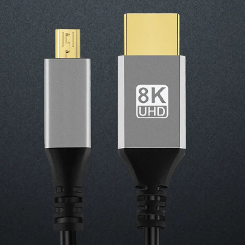 Micro HDMI 8K Cable Micro To HDTV HDMI-compatible Cable Cord For GoPro Raspberry Pi 4 Retroid Sony Camera pc TV Video Cable Oasis Select
