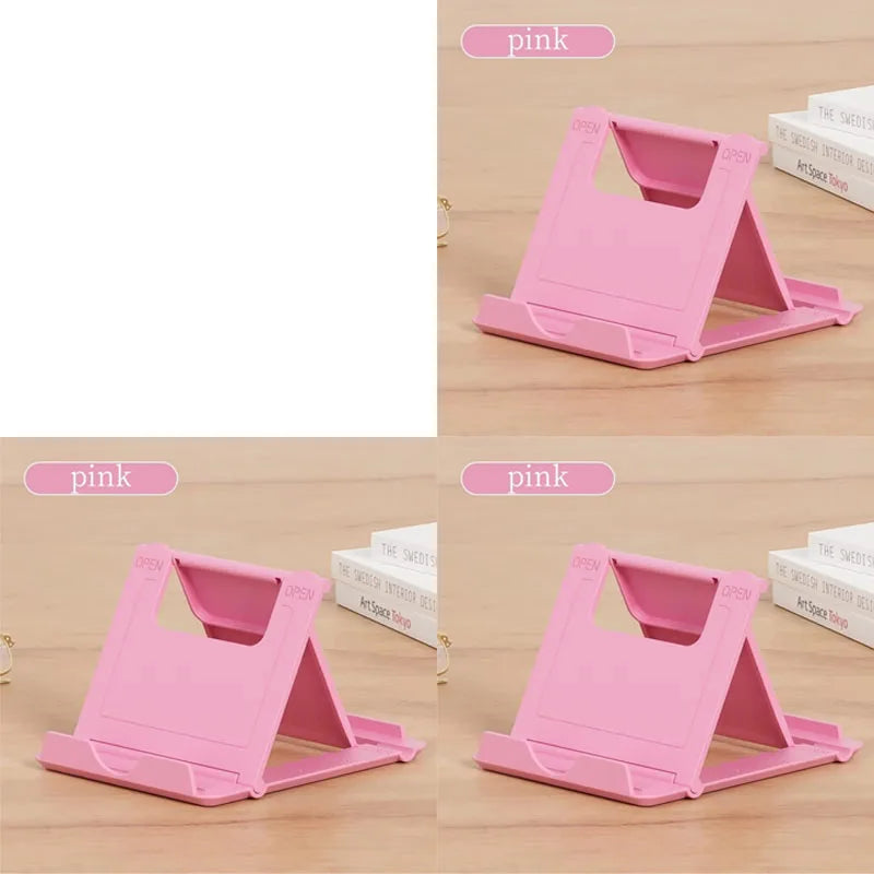 1/2/3/4pcs Table Phone Holder Folding Bracket Adjustable Desktop Stand Universal Phone Tablet Stand For IPad IPhone Samsung Oasis Select 3pcs Pink