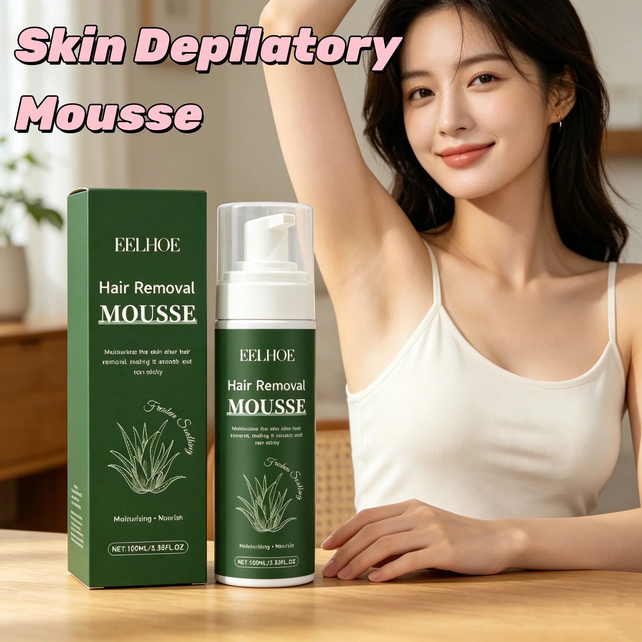 EELHOE Hair Removal Mousse Spray 5Min Fast Depilatory Foam Whole Body Smooth No Black Spots Painless For Women Men Oasis Select