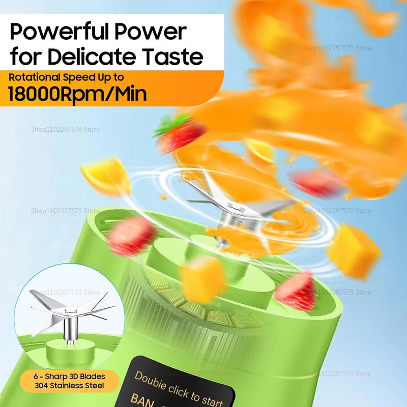 USB Rechargeable Portable Electric Juicer Blender 380ml Compact Kitchen Mini Juicer Smoothie Maker Fruit Food Processor Oasis Select