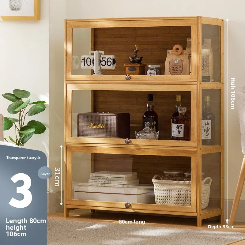 Storage Cabinet Locker Household Baby Wardrobe Children's Toys Snacks Simple Locker Multi-function Household Floor Cabinet Oasis Select Three doors 80 long